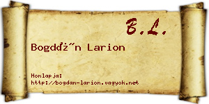 Bogdán Larion névjegykártya