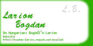 larion bogdan business card